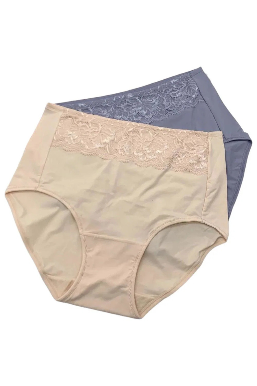 Breezies Women's 2-pack Set Natural Curves Full Brief Panty Pastel - Regular